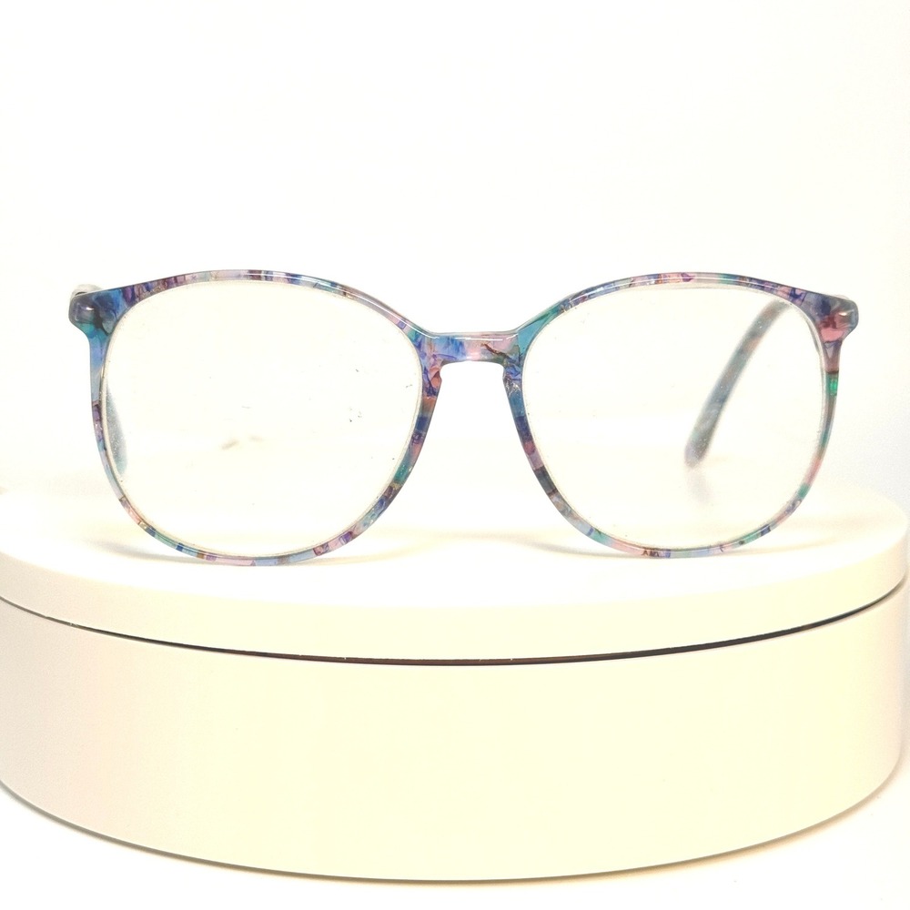 Adensco Lee AG7 140 Eyeglasses Frames Italy Multicolor Tortoise Round Oval Women